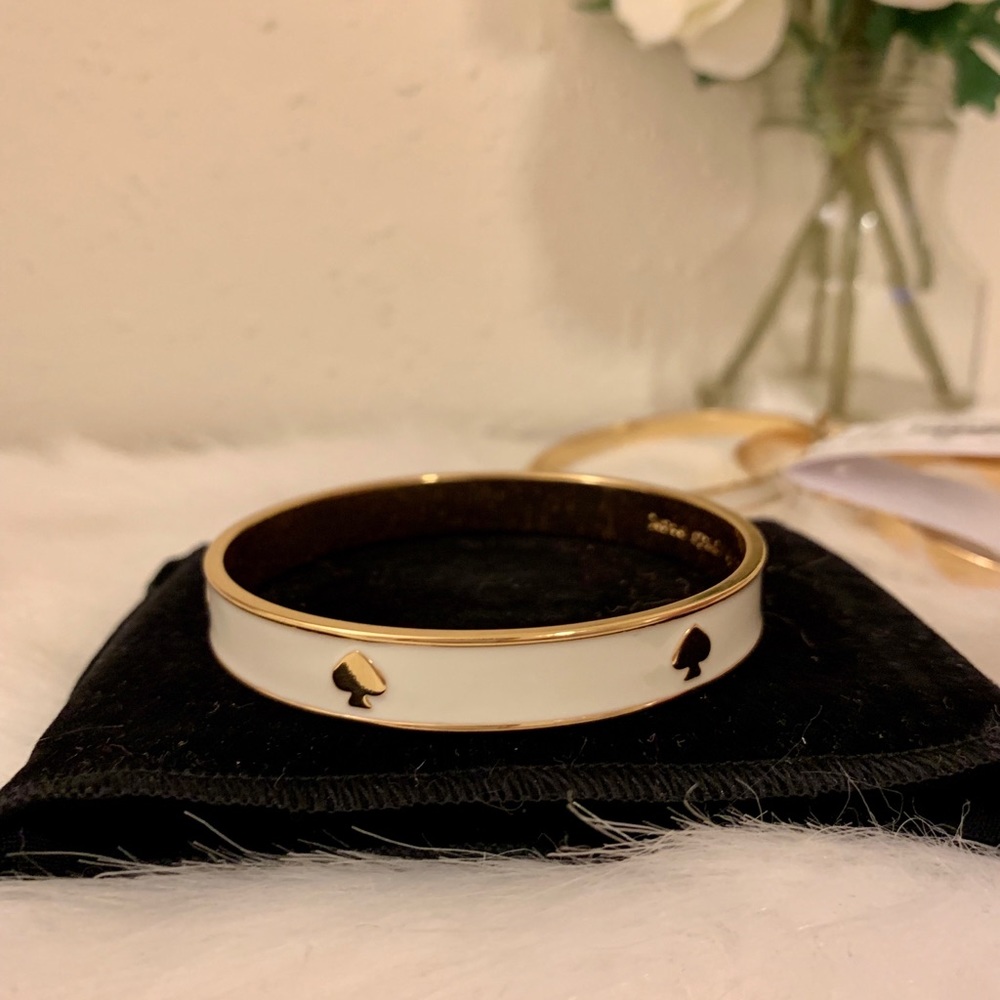 Kate Spade Ivory White Enamel Logo Bangle